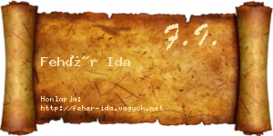 Fehér Ida névjegykártya